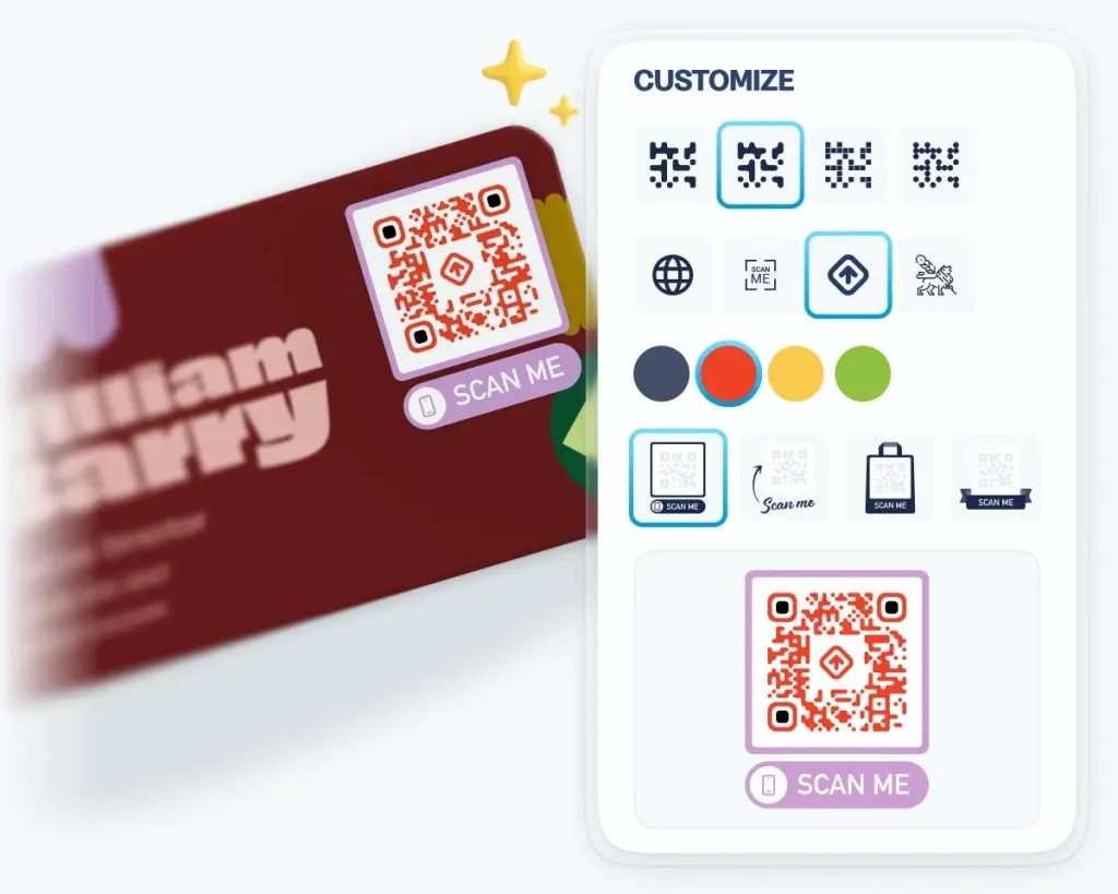 Customize your QR Codes by adding frames, colors, and logos with QR Code Generator PRO.