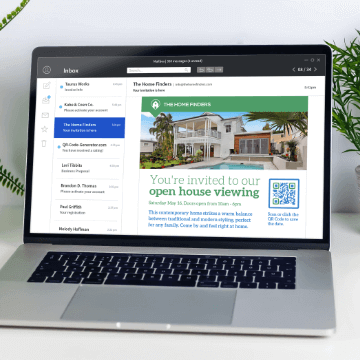 A website with a QR Code.