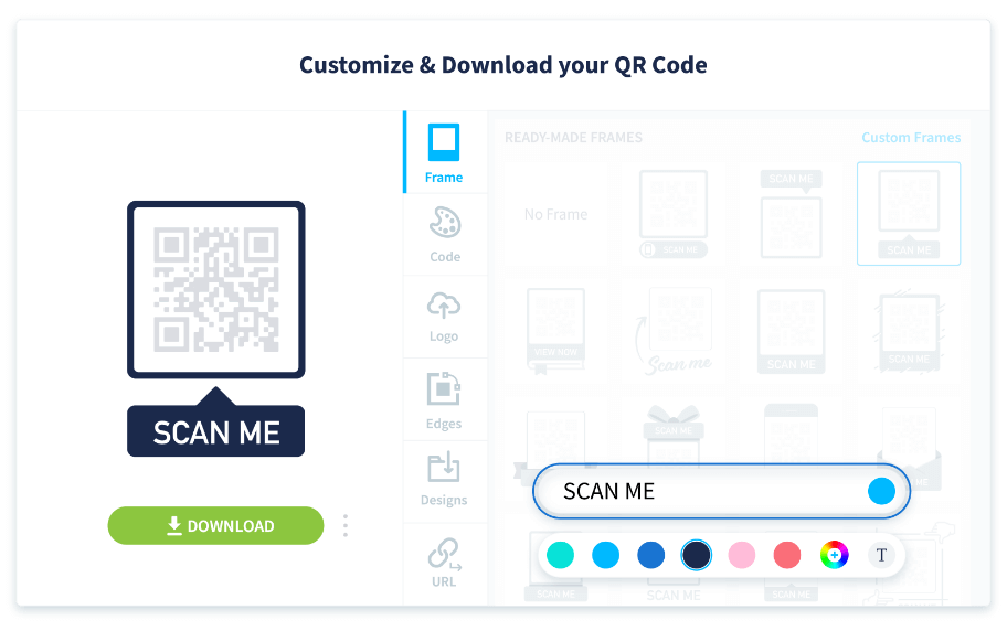 How to customize your QR Code frames.